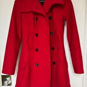 Womens BCX M Red Pea Coat